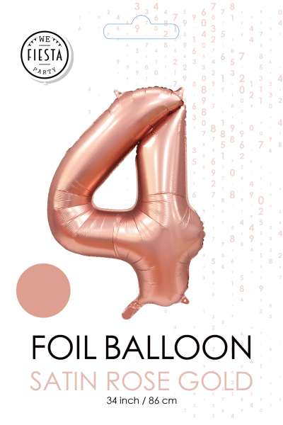 XXL Folienballon Zahl 4 Satin Rosegold